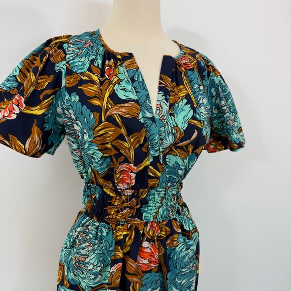 Anthropologie Somerset Cotton Mini Dress in Blue Floral M - Picture 4 of 10